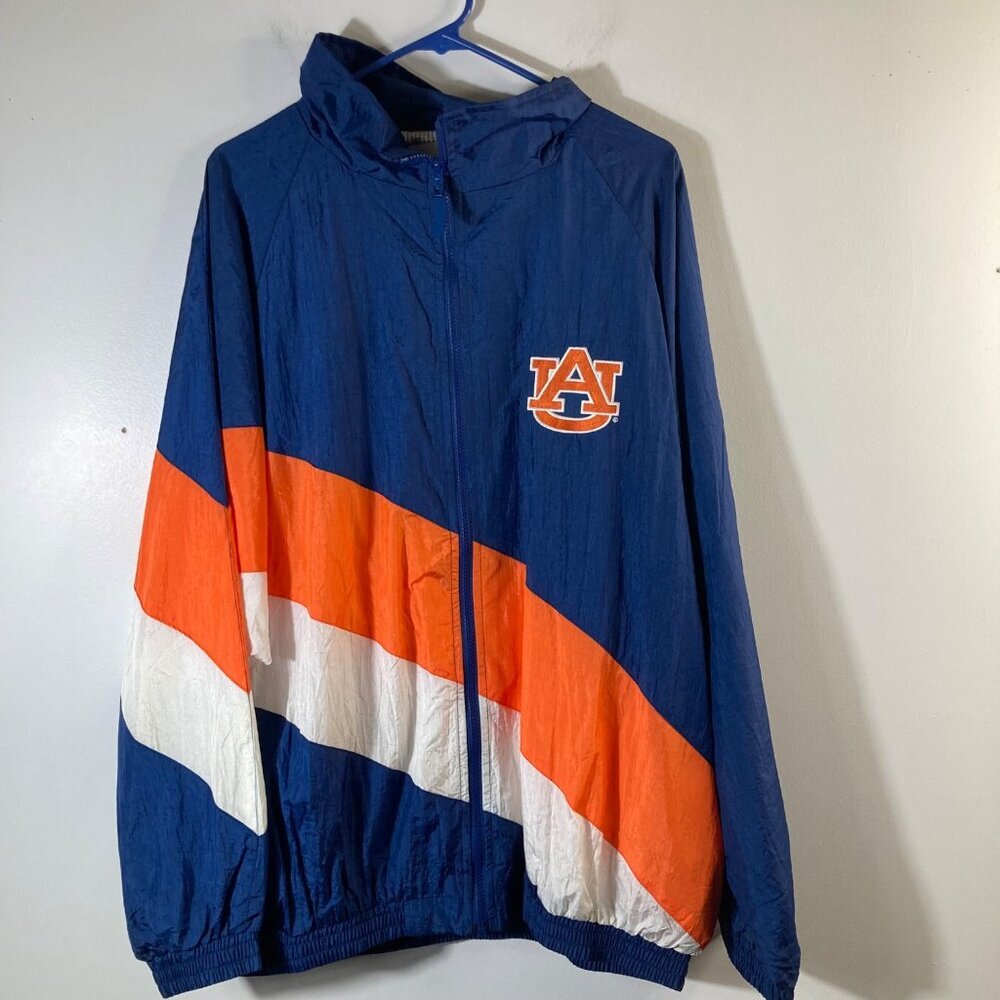 Mens Vintage 90s MG Auburn Tigers Jacket Full Zip Windbreaker Nylon XL NWT